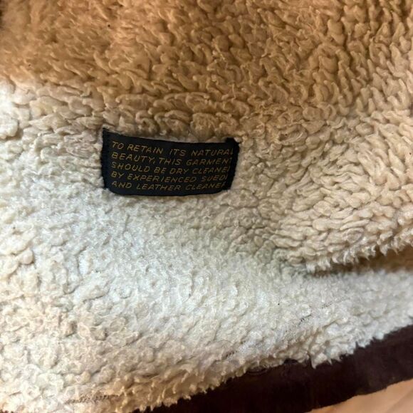 Vtg. Silton CA cognac brown suede jacket sherpa lined. Western ranchwear. 42. - Picture 7 of 8